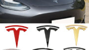 สติกเกอร์ตราสัญลักษณ์ อัลลอย ติดฝากระโปรงหน้า หลัง อุปกรณ์เสริม สําหรับ Tesla Logo Model3 ModeS ModleX