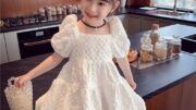 ชุดเจ้าหญิงชุดเดรสฤดูร้อนปี 2021 เด็กใหม่เวอร์ชั่นเกาหลีของสไตล์ตะวันตกชุดเดรสสีขาวสีแดงเทรนด์กระโปรงสาวน้อย