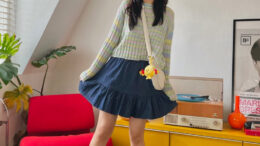 [ส่งสินค้า 3.3] Denim skirt - Mooonbeam.co - กระโปรงสียีนส์ มีซับใน พริ้วสวย ใส่แล้วน่ารักมาก