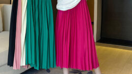 Cici(NO.2328)Pleaty skirts กระโปรงยาวพลีทอัดจีบทรงสวย สีคัลเลอร์ฟูลสดใส basic style