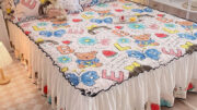 ?กระโปรงเตียงผ้าฝ้ายหนาสไตล์เจ้าหญิงสไตล์เกาหลี 3 ชิ้นผ้าปูที่นอนฤดูร้อน