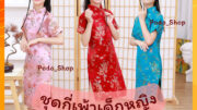?พร้อมส่งในไทย? ชุดกี่เพ้าเด็ก ชุดตรุษจีนเด็กหญิง (80-140cm) ชุดกระโปรงเด็กสีแดง