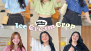 Ice Cream Crop  เสื้อครอปคอปก สีละมุน แมทช์ได้ทุกลุค