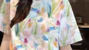 เสื้อสงกรานต์2567 เสื้อยืดแขนสั้น คอกลม พิมพ์ลายดอกไม้ แฟชั่นฤดูร้อน สําหรับผู้หญิง เสื้อลายดอก